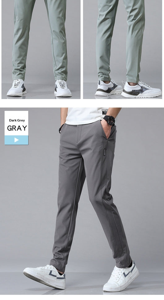 Pantalones Casuales Elásticos para Hombre con Forro Polar y Tela Ice Silk - Image 15
