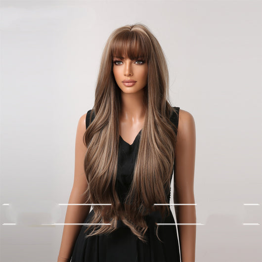 Peluca Larga Ondulada con Flequillo - Cabello Rizado Voluminoso - Image 2