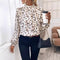 Blusa Estampada Cuello Mao Manga Larga Coordinable para Mujer
