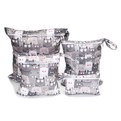 Bolsa Organizadora de Pañales con Estampados Infantiles - Set de 4 Piezas
