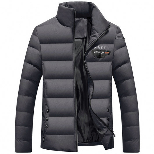 Chaqueta Casual de Algodón con Cuello Elevado para Hombre - Talla Grande - Image 10