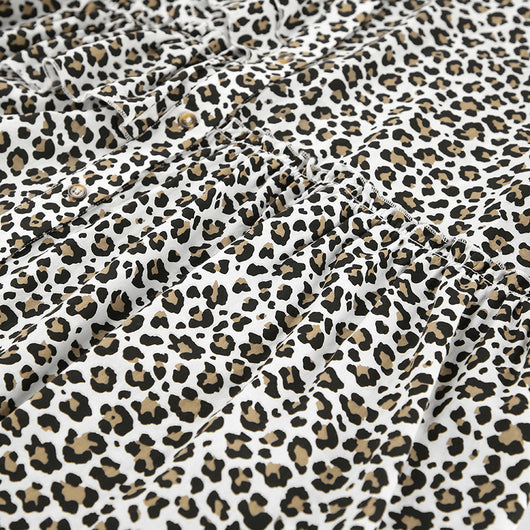 Blusa Leopardo con Volantes Manga Larga para Mujer - Image 24