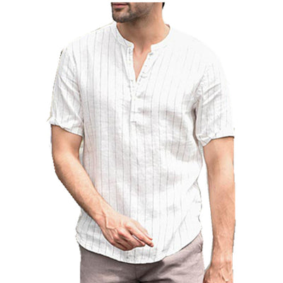 Camisa Polo Manga Corta a Rayas con Cuello Alto - Image 14