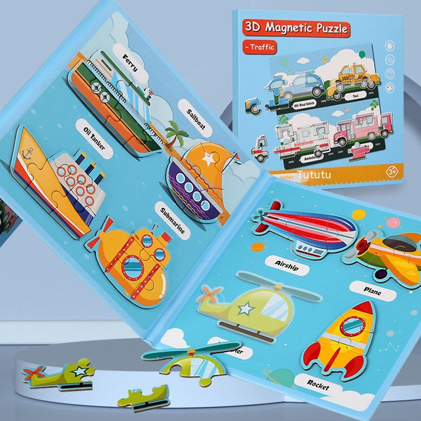 Puzzle Magnético 3D de Libros Plegables Avanzado para Niños