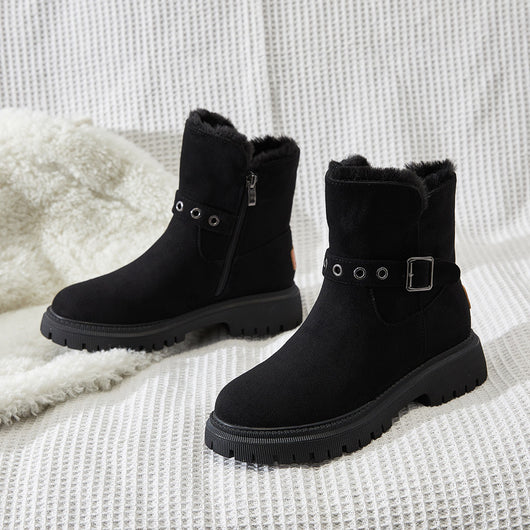 Botas de Nieve para Mujer con Forro de Pelaje y Algodón Acolchado - Image 8
