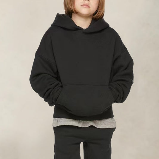 Sudadera Deportiva Infantil de Terciopelo con Capucha - Colores Sólidos
