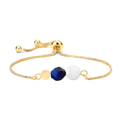 Pulsera Yoga Ojo de Tigre con Cadena de Oro 14K y Piedra Volcánica - Image 23