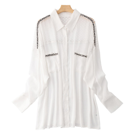 Blusa de Verano Elegante Transpirable con Detalle Calado - Image 5