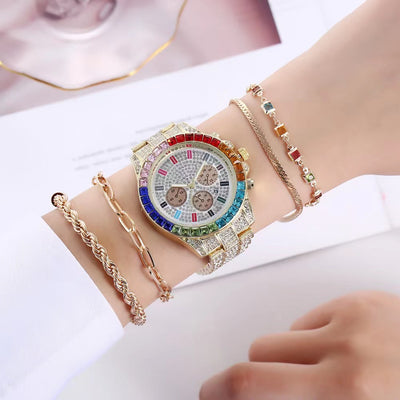 Reloj de Pulsera para Mujer con Calendario y Diamantes en Acero Inoxidable - Image 6