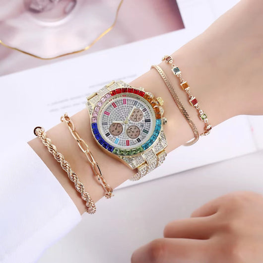 Reloj de Pulsera para Mujer con Calendario y Diamantes en Acero Inoxidable - Image 6