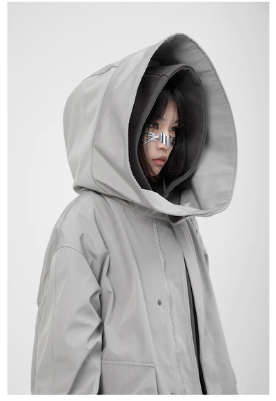 Abrigo Tipo Trench Coat Holgado con Capucha Desmontable para Hombre y Mujer - Image 8