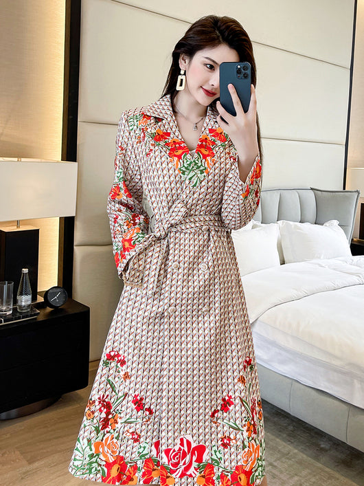 Chaqueta Cortavientos Estampada para Mujer - Corte Midi - Image 12
