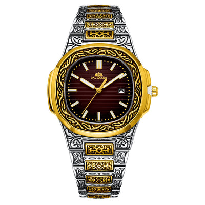 Reloj Hombre Cuarzo Tallado Loro Calendario Luminiscente - Image 24