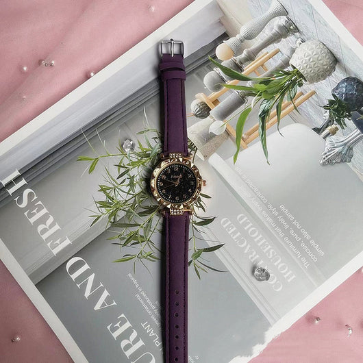 Conjunto de Reloj Frosted Estrellado y Cinturón de Dos Piezas - Image 16