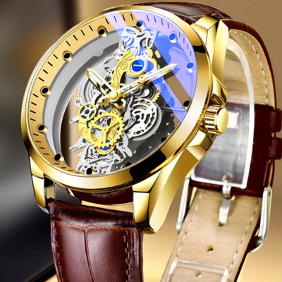 Reloj Automático Esqueleto Dorado de Lujo para Hombre - Image 7