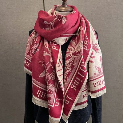 Bufanda Térmica Reversible Estampada - Chal Grueso Doble Faz - Image 6