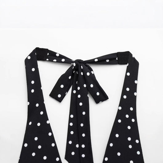 Top Halter Escotado con Lunares y Amarre Trasero para Mujer - Image 3