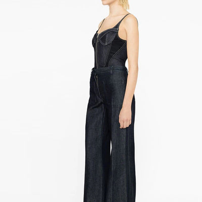 Enterizo Denim Sin Mangas Ajustado para Mujer - Image 7