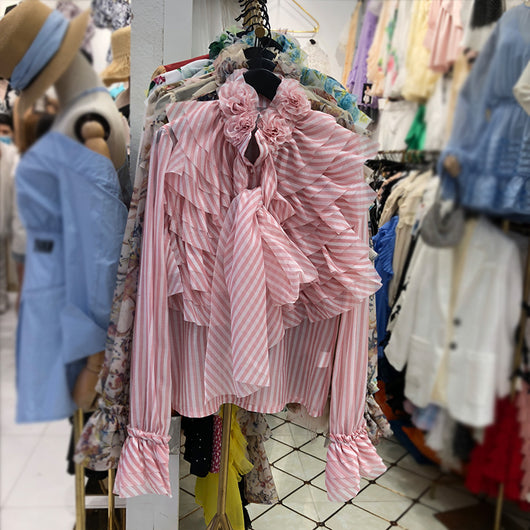 Blusa Elegante de Manga Larga con Volantes y Detalles Fluidos - Image 6