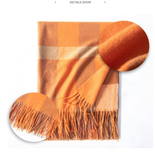 Bufanda Cálida de Cuadros Estilo Cachemira para Mujer - Image 23