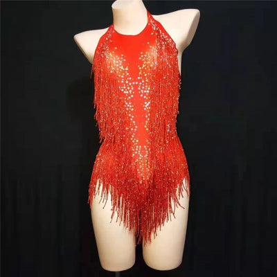 Malla Elástica con Borlas y Strass para Danza Latina - Image 8