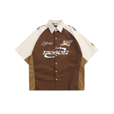 Camisa Manga Corta Hombre con Costuras Contrastadas e Impresión de Letras - Image 2