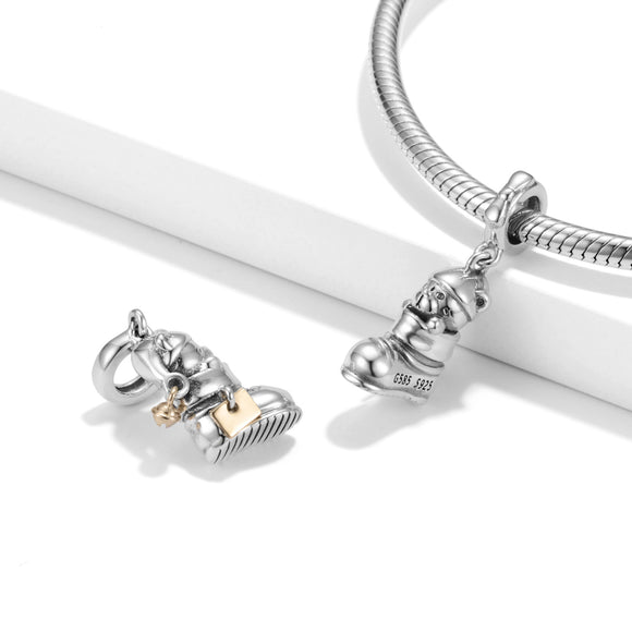 Pulsera y Collar DIY Plata 925 con Dijes Ositos Chapados en Oro 14K