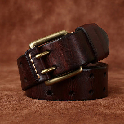 Cinturón de Cuero para Hombre con Hebilla Doble Pasador - Image 12