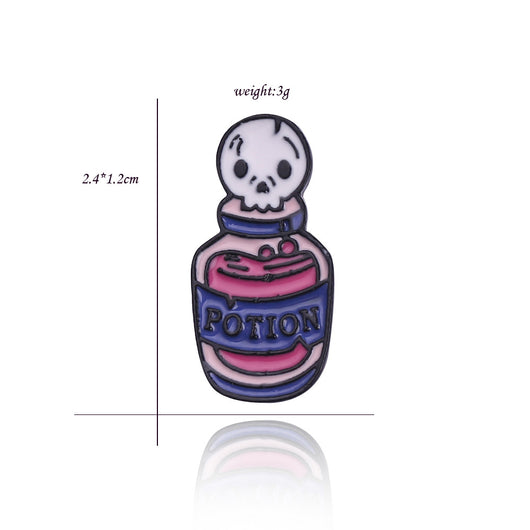 Broche Calavera Bruja con Poción y Vela - Estilo Punk Gótico - Image 3