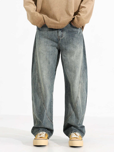 Jeans Sueltos Retro Desgastados de Pierna Ancha para Hombre - Image 3