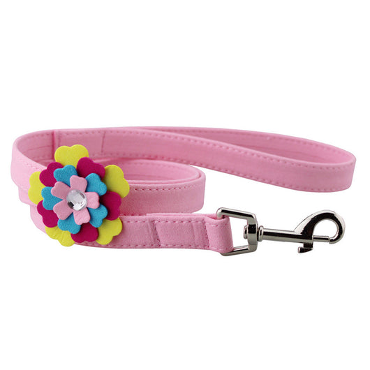 Arnés Pectoral para Mascotas con Patrón de Flores de Terciopelo y Cuerda de Tracción - Image 6