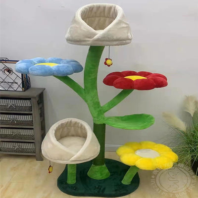 Centro de Juegos Felino con Plataforma Floral y Rascador Integrado - Image 8