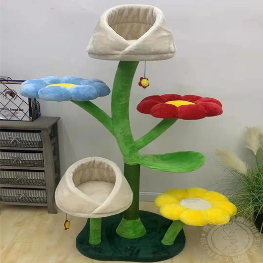 Centro de Juegos Felino con Plataforma Floral y Rascador Integrado - Image 8