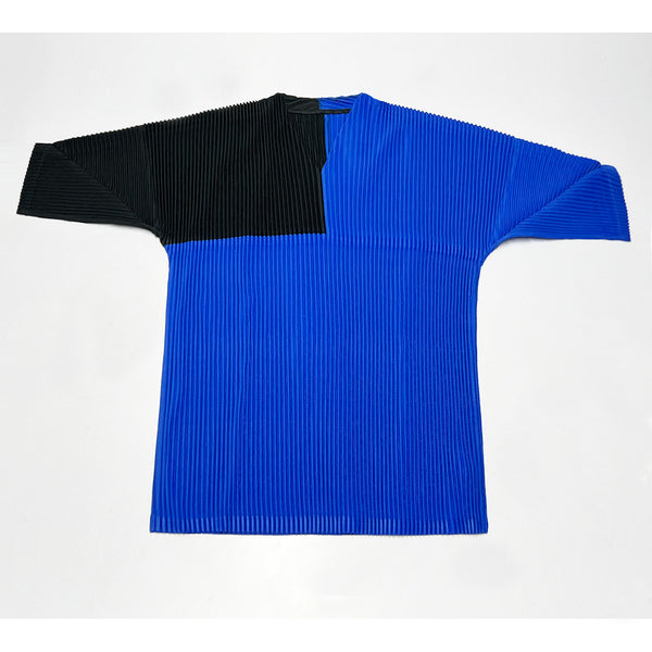 Camiseta Suelta de Verano para Hombre con Cuello V y Bloques de Color - Image 4