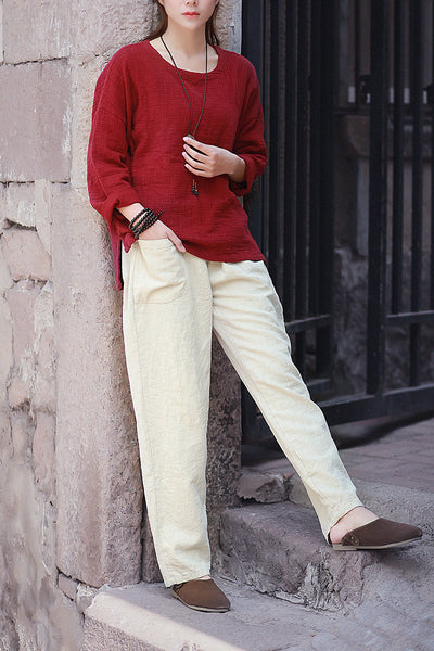 Pantalones Casuales Retro Literary - Image 18
