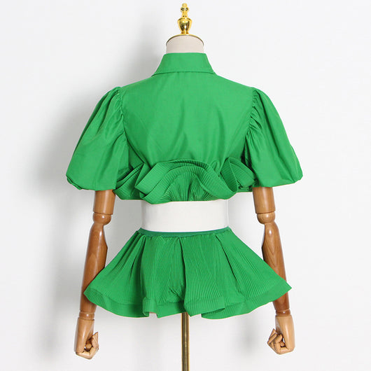 Blusa Princesa con Volantes y Solapa Simple - Image 13