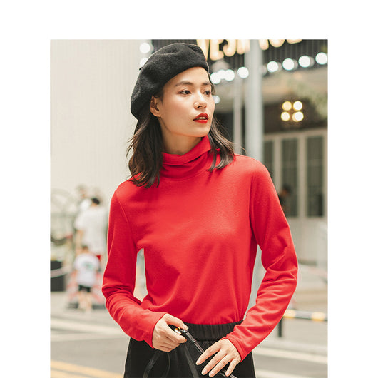Camiseta Básica de Cuello Alto para Mujer - Image 5