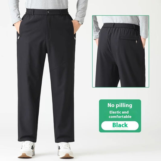 Pantalones Casuales para Hombres Maduros con Cintura Elástica