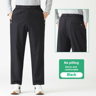 Pantalones Casuales para Hombres Maduros con Cintura Elástica