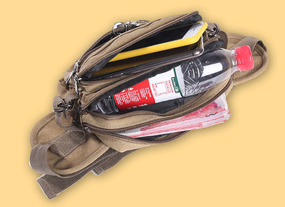 Riñonera de Lona con 4 Bolsillos para Hombre - Bolsa de Cintura Ajustable para Viajes y Actividades Outdoor - Image 10
