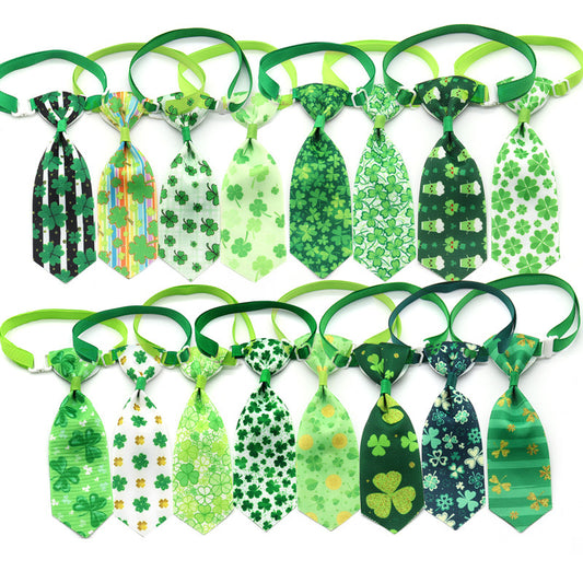 Corbata para Mascotas con Moño de Trébol de Cuatro Hojas - Día de San Patricio