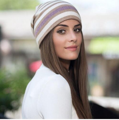 Gorro de Lana Tejido a Rayas para Mujer - Image 10