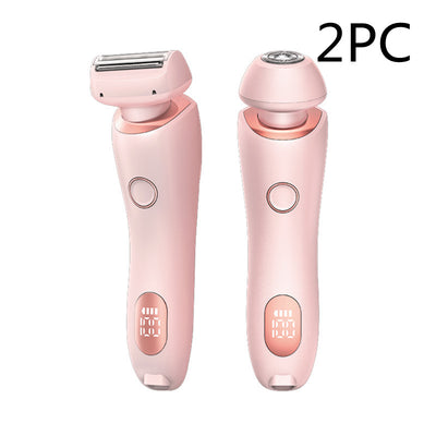 Light blue 2-in-1 electric shaver for women with interchangeable foil and epilator heads, digital display. - Image 23