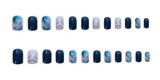 Uñas Postizas Adhesivas Azul Marino con Efecto Degradado - Image 9