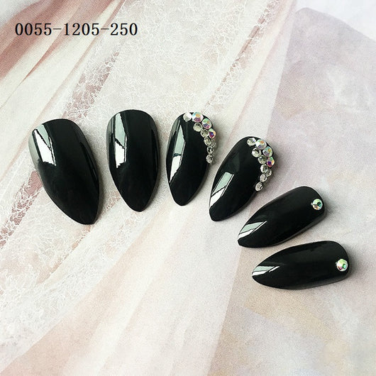 Uñas Postizas Largas Puntiagudas con Lentejuelas - Diseño Elegante - Image 20