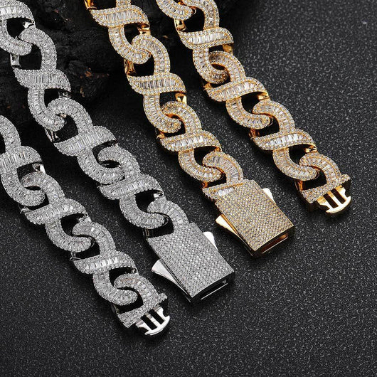 Pulsera Cubana de Zirconia Incrustada con Cadena de 8 Palabras - Image 7