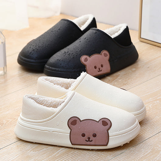 Pantuflas de Algodón con Diseño de Osito Adorable para Casa y Exterior - Image 3