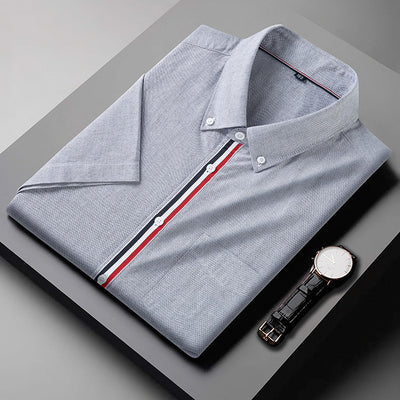 Camisa Oxford Casual a Rayas con Contraste de Colores para Hombre - Image 9