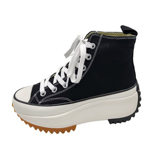 Zapatillas Altas de Lona para Mujer Estilo Coreano con Plataforma - Image 9