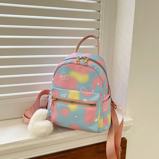 Mochila Casual de Gran Capacidad en Colores Pastel con Textura Nylon - Image 9